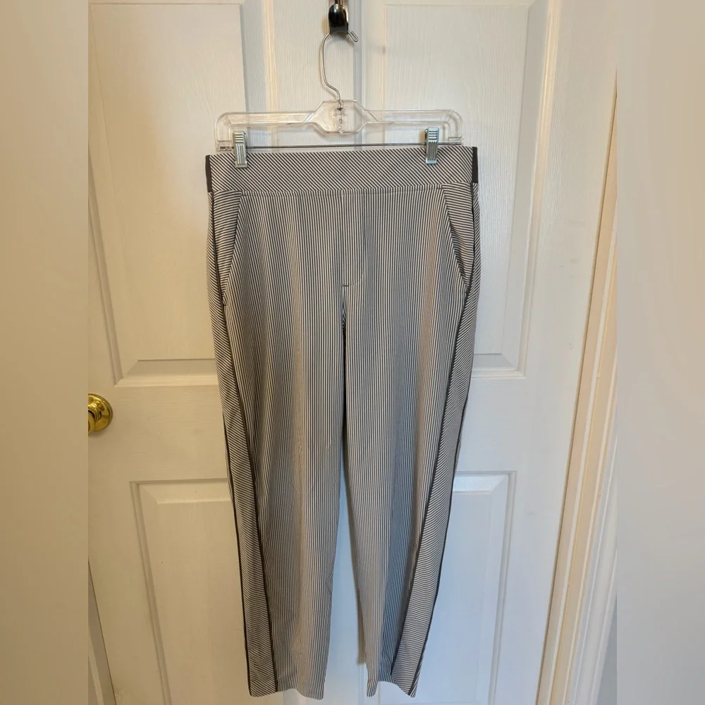 Athleta Brooklyn Ankle Pants Women's Size 10 City Stripe - Picture 1 of 7